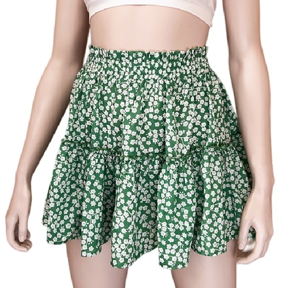 Princess Polly Skater Skirt Boho Flutter Ruffle Mini Pull On Floral Print Flowy - Picture 9 of 11